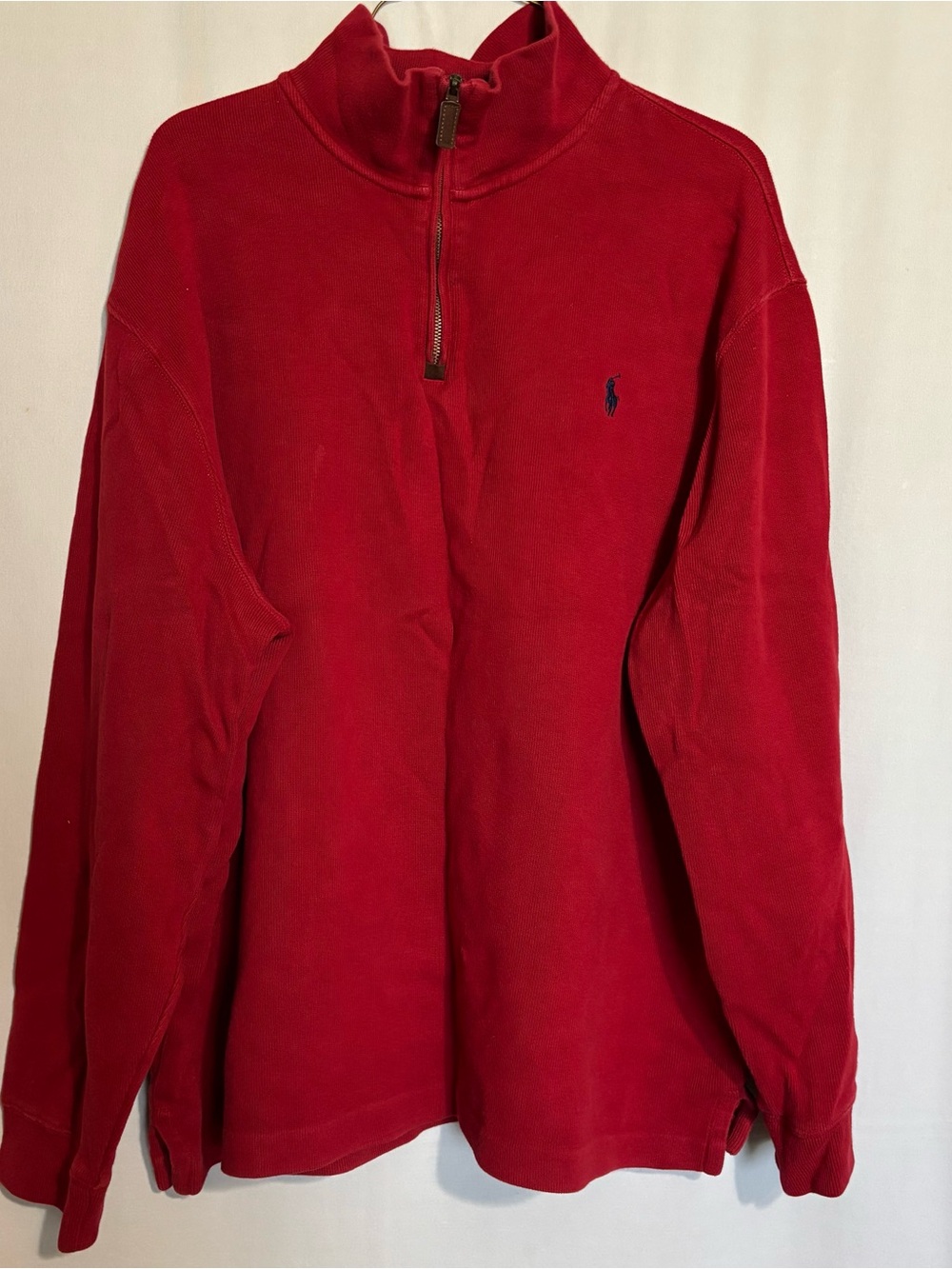 Polo Ralph Lauren XL Red Quarter-Zip Pullover Men’s Sweater